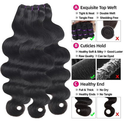 Body Wave Human Hair Bundles 12A Raw Virgin 100% Unprocessed Weave Human Hair Extensions 1 3 4 Bundles Deals Natural Color    Home Decor Supply | Online Retail | ShoreShopper.com