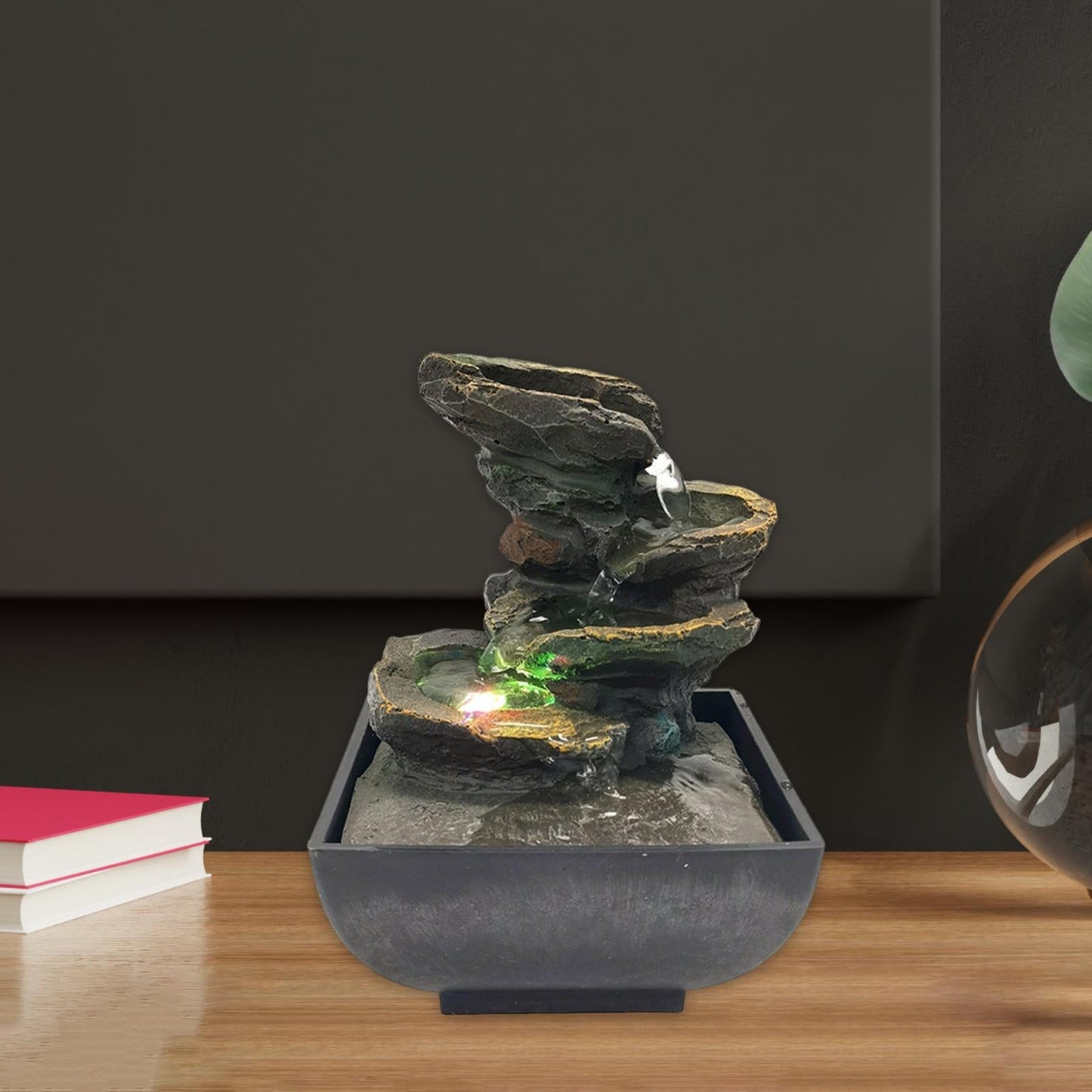 4 Tier Tabletop Water Fountain with Pump Ornament Flowing Water Relaxation Waterfall Fountain for Garden Desk Feng Shui Decor    Home Decor Supply | Online Retail | ShoreShopper.com