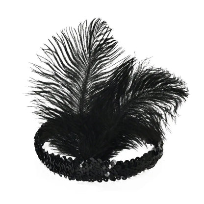 Hair Accessories Feather Headwear Tassel Makeup Party Cosplay Dress Headwear Black Diamond Masquerade Hair Band    Your Coastal Marketplace | Shoreshopper.com