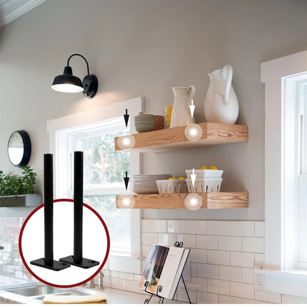 T Shape Concealed Shelf Brackets Floating  Wall Shelf Supports Screw Mounting Plate Multi sizes Metal Brackets    Home Decor Supply | Online Retail | ShoreShopper.com
