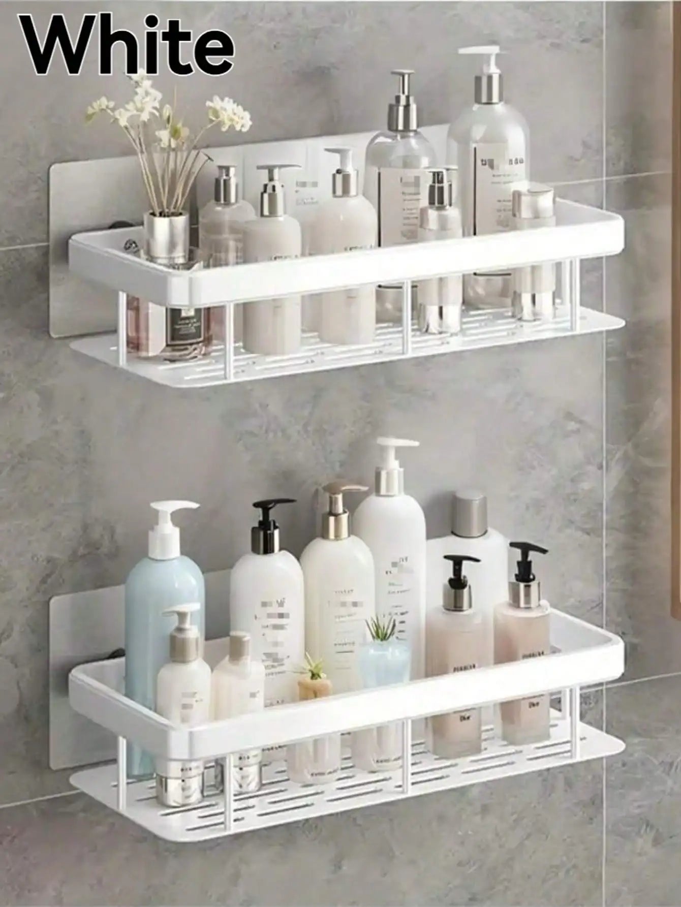 1/2Pcs Wall Mounted Corner Rack: No-Drill Black Bathroom Shampoo Towel Holder    Home Decor Supply | Online Retail | ShoreShopper.com