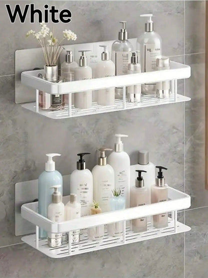 1/2Pcs Wall Mounted Corner Rack: No-Drill Black Bathroom Shampoo Towel Holder    Home Decor Supply | Online Retail | ShoreShopper.com