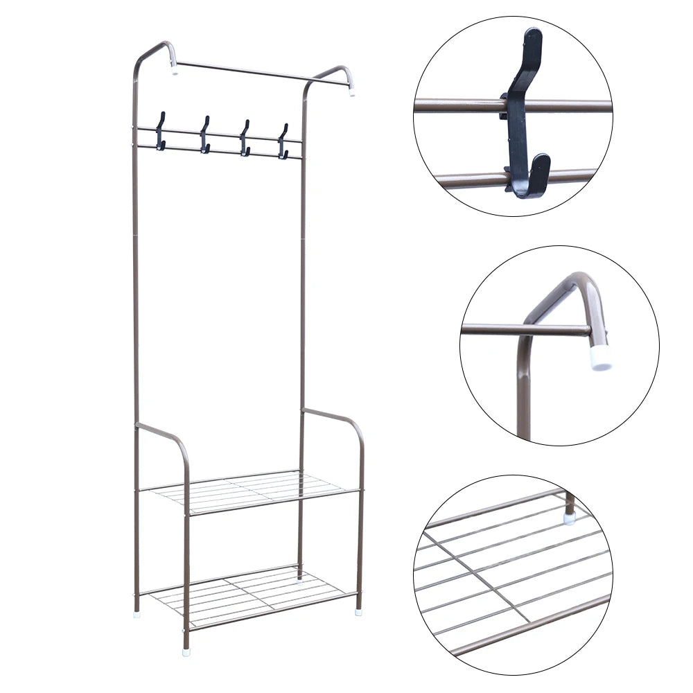 Independent Hanger Brown Metal Shoe Hanger 4 Hooks Clothes Rack Clothes Hangers Coat Hanger Stand Wardrobe Stand    Home Decor Supply | Online Retail | ShoreShopper.com