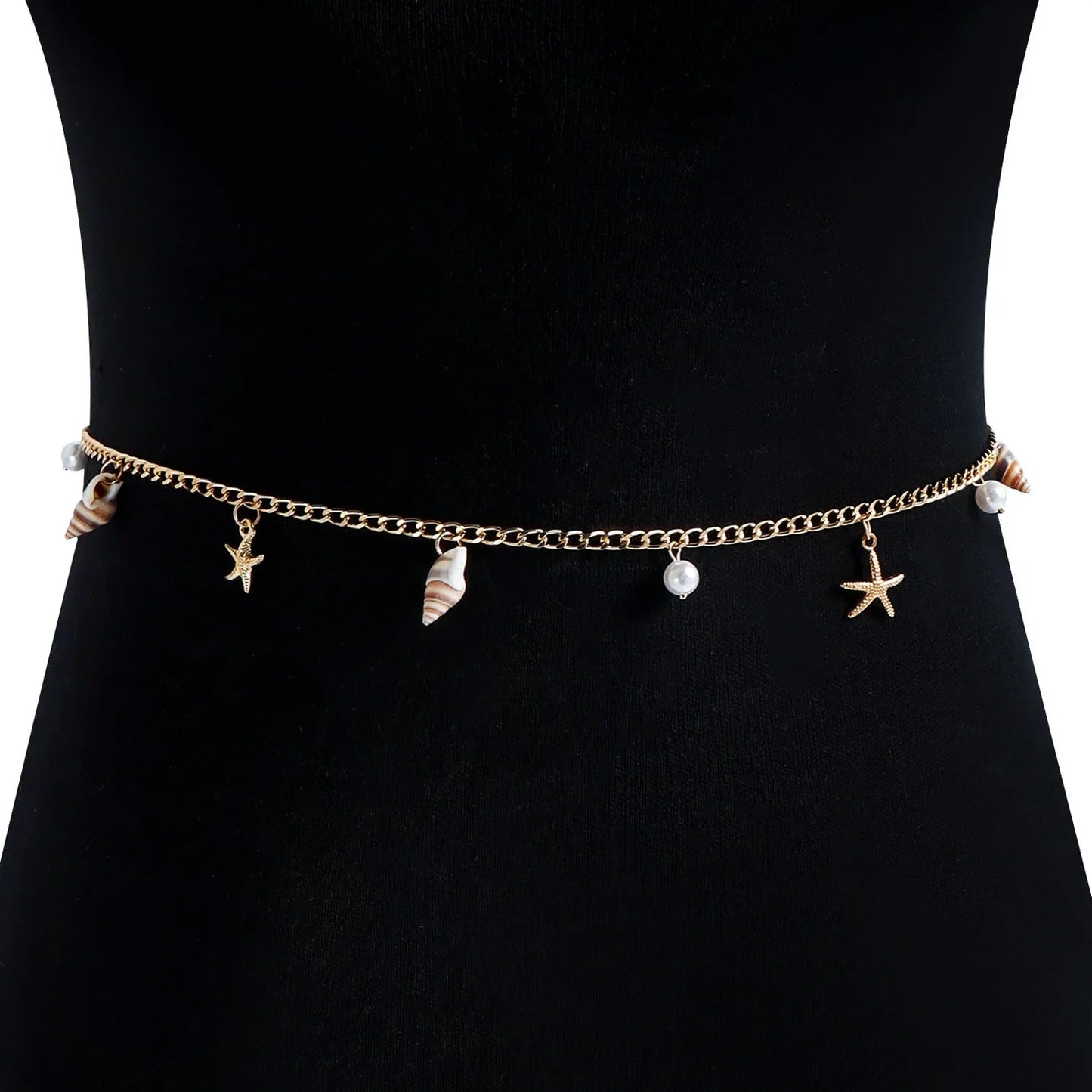 Bohemian Summer Beach Shell Waist Link Imitation Pearl Sea Star Conch Pendant Body Chain for Women Fashion Jewelry Accessories    Your Coastal Marketplace | Shoreshopper.com