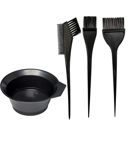 4Pcs Home Salon Hair Dyeing Brush Set Hair Dyeing Cream Bowl Coloring Brush Comb Kits Hair Tint Applicator Barber Styling Tool - ShoreCo.Shop