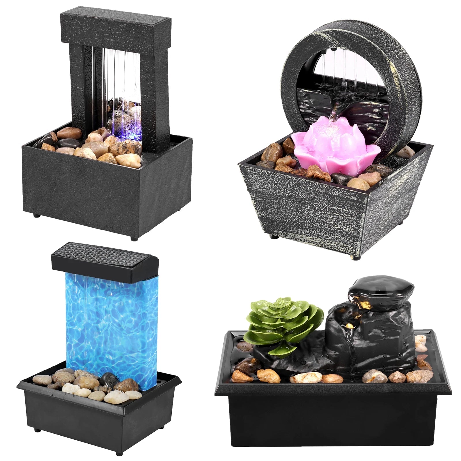 Mini Tabletop Fountain with Light Sound Relaxation Indoor Water Fountain Ornament Zen Meditation Fountain Home Decorations    Home Decor Supply | Online Retail | ShoreShopper.com