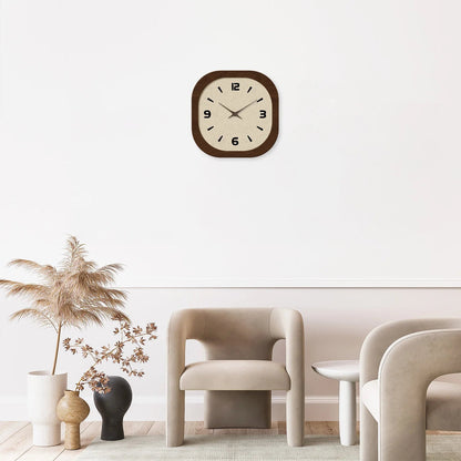 French-Style Retro Cream Crystal Porcelain Square-Shaped Simple Pattern Wooden Wall Clock for Living Room, Bedroom, Kitchen, Home Decoration, Silent Quartz Clock, Holiday Gift, 12 Inches, 14 Inches 16inch (Battery Not Include    Home Decor Supply | Online Retail | ShoreShopper.com