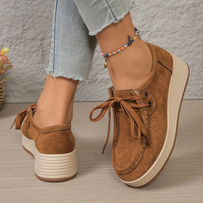 Women's Sports Shoes Spring Autumn Fashion Platform Sneakers Lace-up Round Toe Wedges Casual Comfortable Women's Shoes    Your Coastal Marketplace | Shoreshopper.com