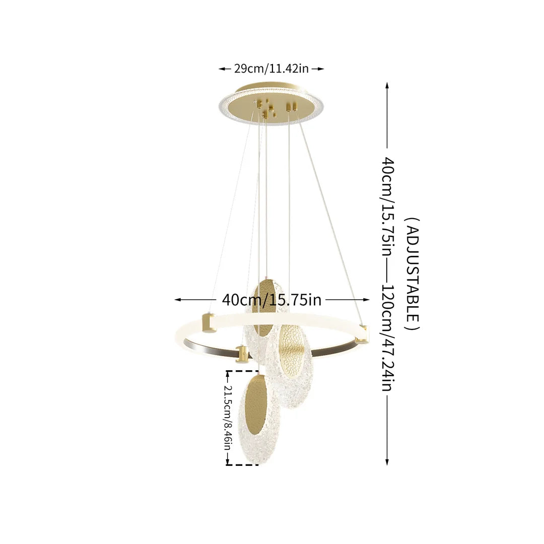 LUVODI 3-Layers LED Ceiling Lighting Fixture Art Decor Acrylic Water-drop Chandelier Pendant Lamp with 3 Color Lights    Home Decor Supply | Online Retail | ShoreShopper.com