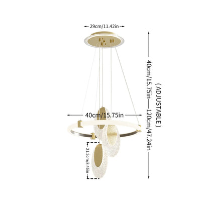 LUVODI 3-Layers LED Ceiling Lighting Fixture Art Decor Acrylic Water-drop Chandelier Pendant Lamp with 3 Color Lights    Home Decor Supply | Online Retail | ShoreShopper.com