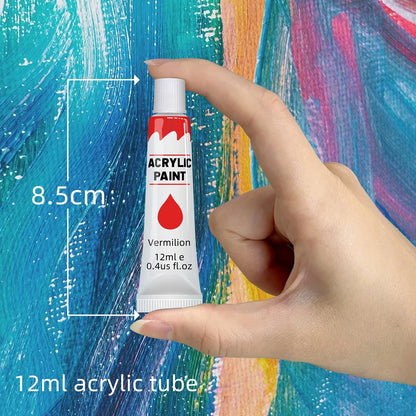 Acrylic Paints Set - 12/24 Colors 12ml Art Painting Kit Supplies for Wood, Canvas, Fabric, Rock, Glass - Non-Toxic Acrylic Paint    Home Decor Supply | Online Retail | ShoreShopper.com