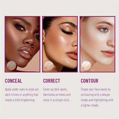 New Sponge Head Concealer for Dark Circles Freckles Acne Pigmentation and Blemishes Long Lasting Moisturizing Liquid Foundation - ShoreCo.Shop