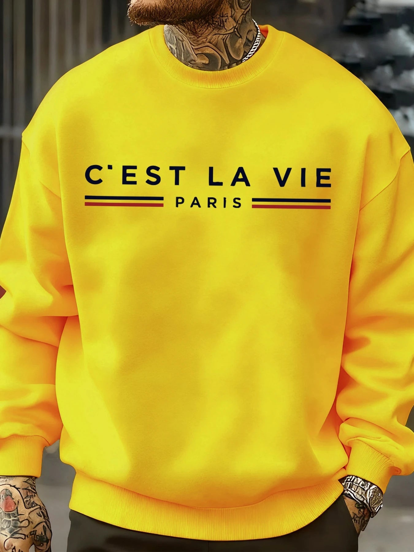C'Est La Vie Paris Prints Man Sweatshirt Casual Loose Sportswear Hip Hop Fashion Pullovers Fleece Soft Clothing Crewneck Tops    Home Decor Supply | Online Retail | ShoreShopper.com