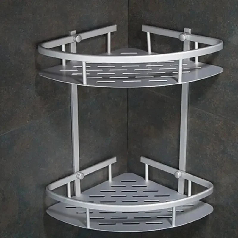 Bathroom Shelf Screws Fixed Durable Aluminum 2 Tiers Shower Shelf Kitchen Storage Holder Shampoo Soap Cosmetic Organizer Shelf    Home Decor Supply | Online Retail | ShoreShopper.com