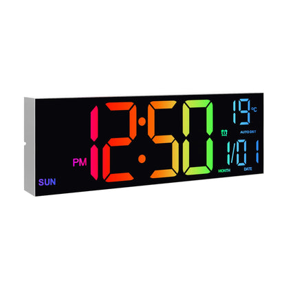16" Large Digital Wall Clock, Big LED Display with Remote, 8 RGB Color, Alarm, DST, Temperature for Living Room, Kitchen    Home Decor Supply | Online Retail | ShoreShopper.com