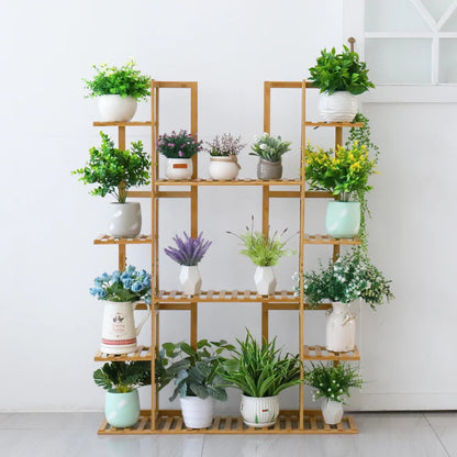 Multi-Tiered Bamboo Plant Stand Indoor Outdoor Flower Pot Holder Rack for Garden Balcony Living Room    Home Decor Supply | Online Retail | ShoreShopper.com