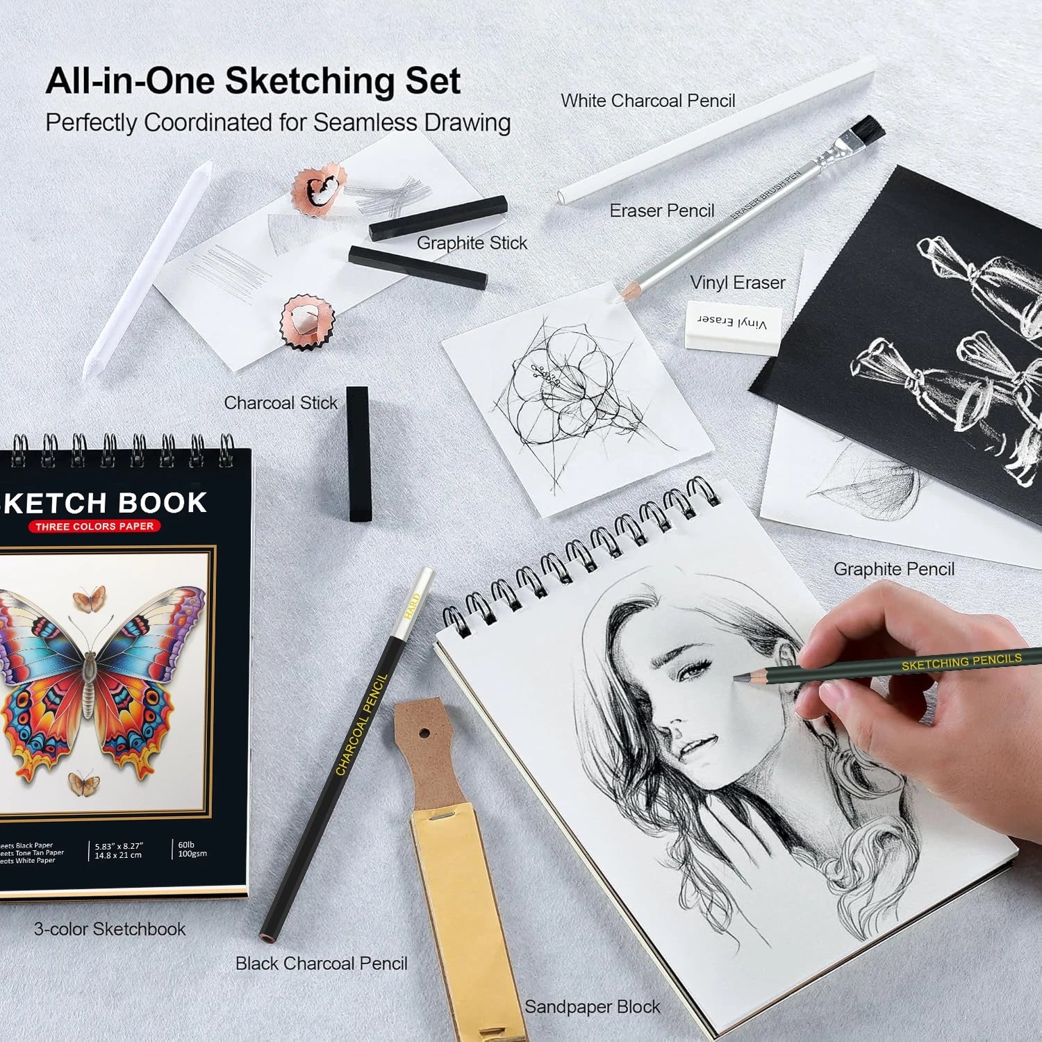 42/46/60/68/72/146pcs Drawing Supplies Sketching Set,Art Kit include Drawing & Colored Pencils.Pro Art Sketch Supplies    Home Decor Supply | Online Retail | ShoreShopper.com