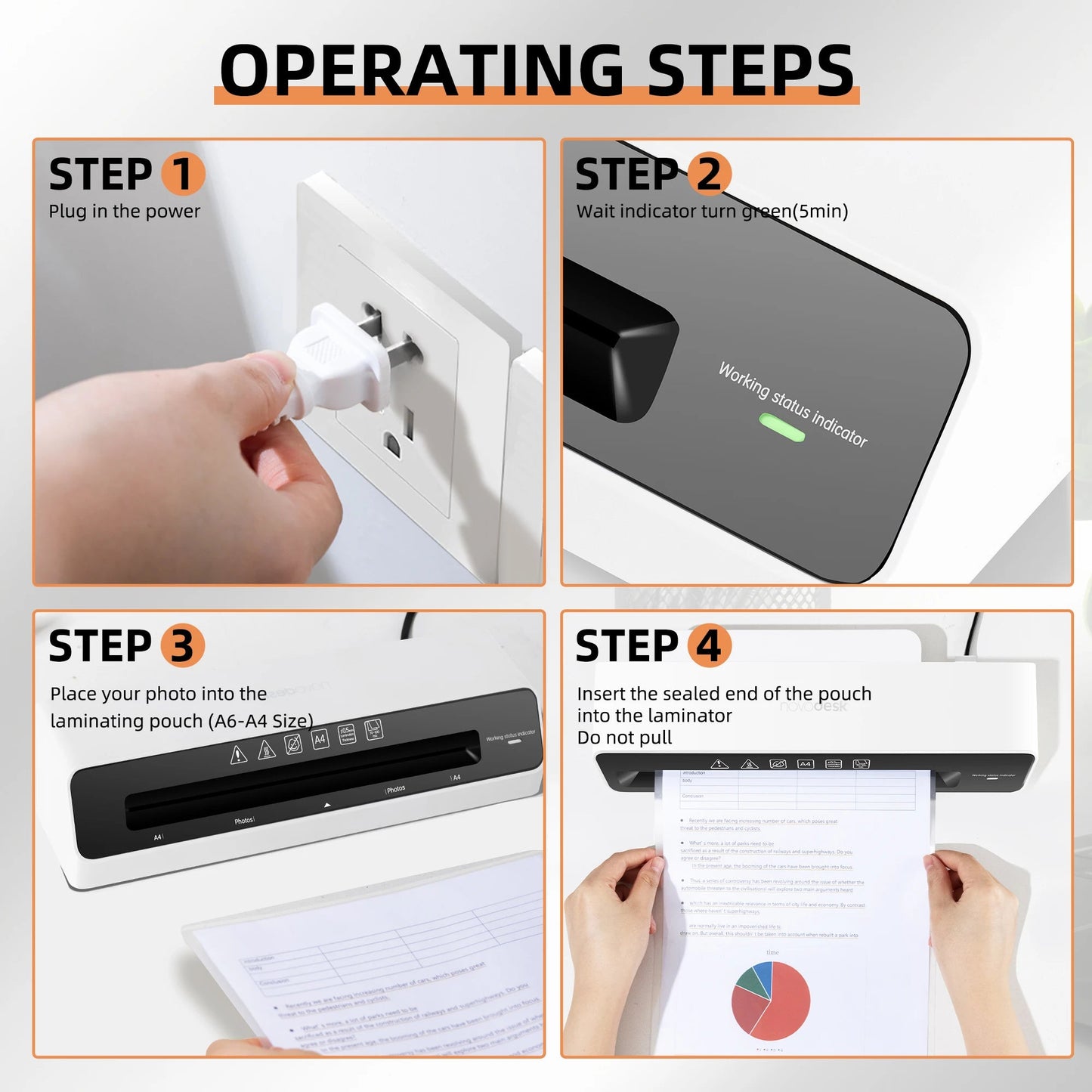 Deli 9in Max Width Thermal Laminator with 20 A4 Pouches, Quick Warm-Up, Never Jam, Desktop Laminator for Home Office Use    Home Decor Supply | Online Retail | ShoreShopper.com