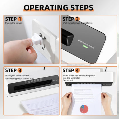 Deli 9in Max Width Thermal Laminator with 20 A4 Pouches, Quick Warm-Up, Never Jam, Desktop Laminator for Home Office Use    Home Decor Supply | Online Retail | ShoreShopper.com