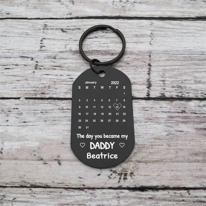 Father's Day Custom Photo Keychain Commemorative The Day You Became My Daddy Stainless Steel Keyring Personalized Gift For Daddy    Your Coastal Marketplace | Shoreshopper.com