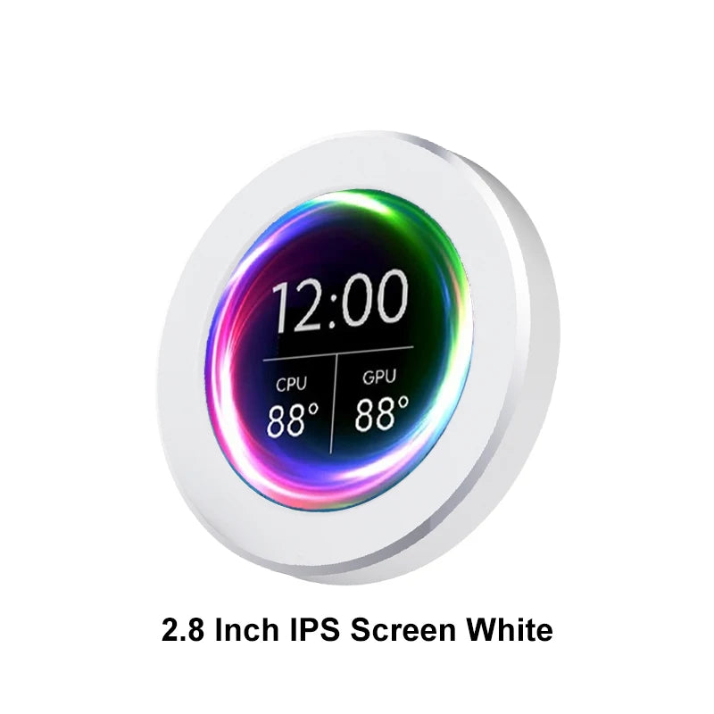 2.1 2.8 Inch IPS Secondary Screen 480x480 USB Water-Cooled Round LCD CPU GPU RAM HDD Monitoring NO AIDA64 MINI PC Gamer Display - ShoreCo.Shop