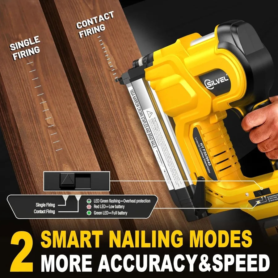 SILVEL 18 Gauge Cordless Brad Nailer 2 in 1 Cordless Nail Gun/Electric Stapler with Dual 4.0Ah Batteries Fast Charging Technolo    Home Decor Supply | Online Retail | ShoreShopper.com