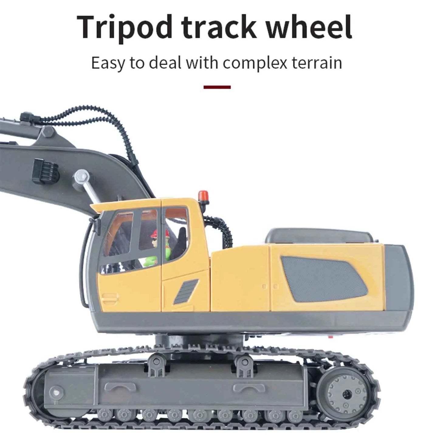 RC Excavator 1/20 2.4GHz 11CH RC Construction Truck Engineering Vehicles Educational Toys for Kids with Light Music