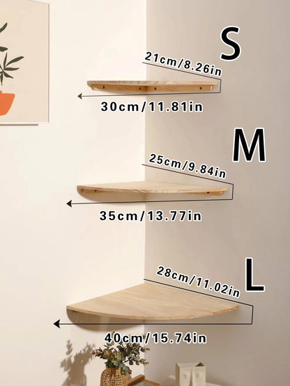 Scalloped Corner Shelves Floating Wall Shelf Storage Rack Wooden Wall Decor Bedroom Living Room Kitchen  Home Decorations Ledge    Home Decor Supply | Online Retail | ShoreShopper.com