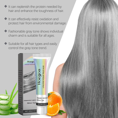 Hoegoa Grey Hair Cream Long Lasting Colour Lock Nourishing Phytocare Trendy Hair Colour Hairdresser - ShoreCo.Shop