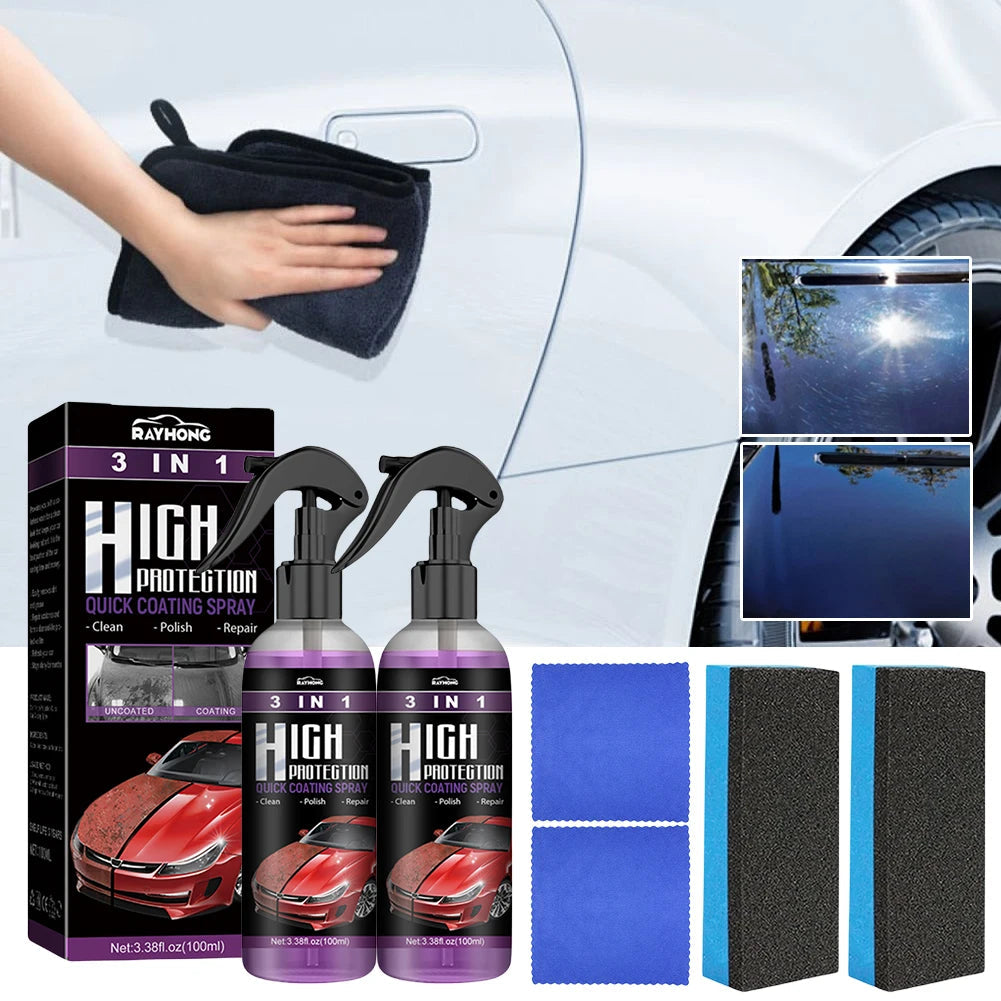 3 In 1 Car Ceramic Coating Spray High Protection Shine Armor Ceramic Car Wash Car Shield 30/100ml Polishing Spraying Wax Tools    Home Decor Supply | Online Retail | ShoreShopper.com