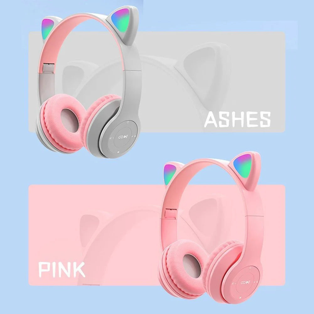 Wireless Headphones Cat Ear Gaming Headset Glow Light Bluetooth-Compatible Helmets Cute Over-Ear Headsets for Kids and Adult    Home Decor Supply | Online Retail | ShoreShopper.com