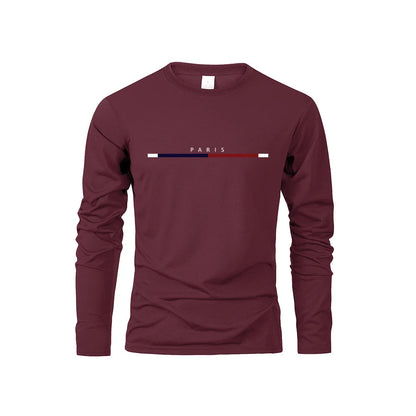 Men's Long Sleeve T Shirts of PARIS Printing Solid Color Casual Tops Autumn High Quality Loose T-Shirt Men Classic Clothing    Home Decor Supply | Online Retail | ShoreShopper.com