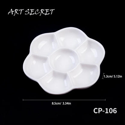Artsecret 1 pc Simple White Ceramic Multi-Compartment Palette Pigment Mixing Palette Art Supplies Multiple Variants Available    Home Decor Supply | Online Retail | ShoreShopper.com