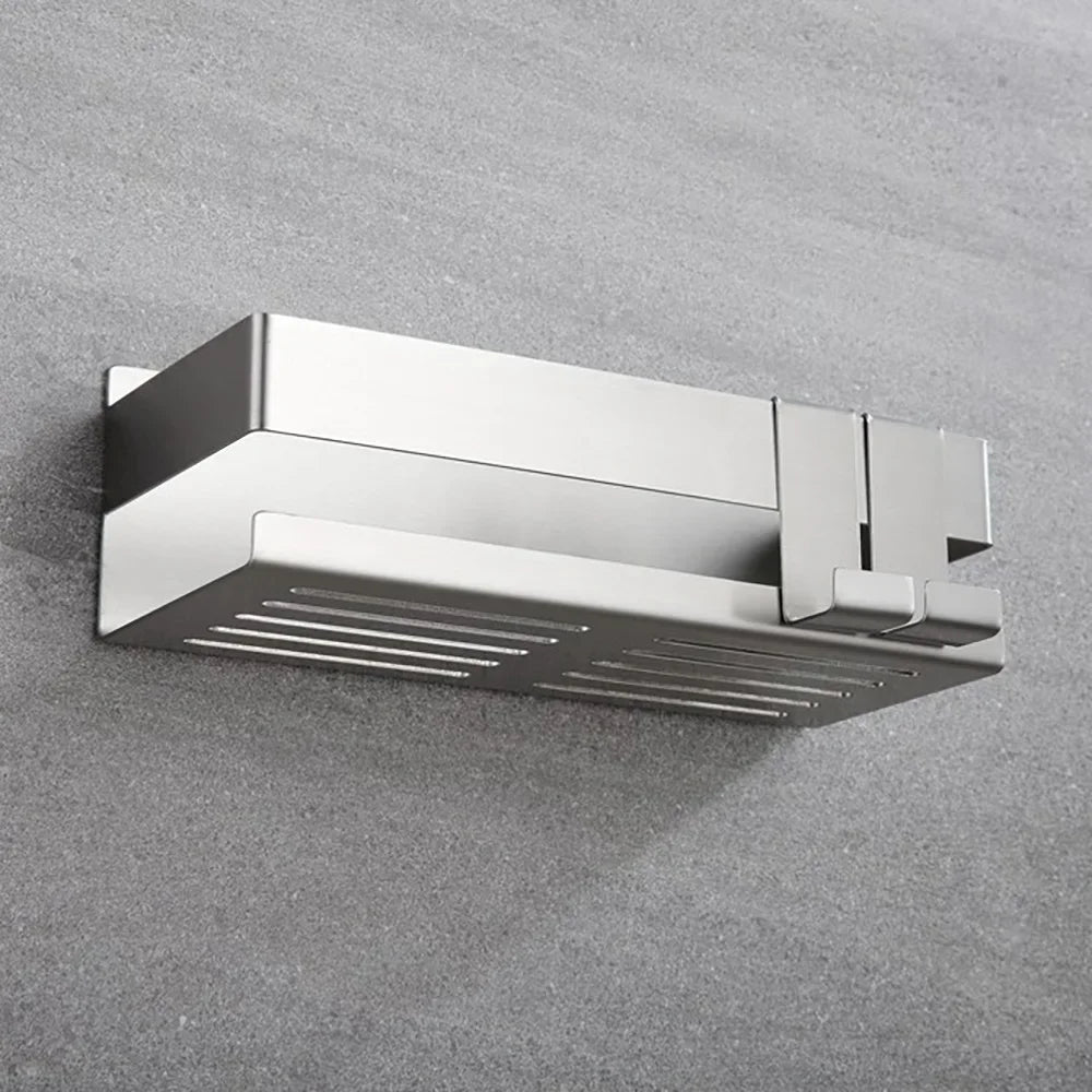 Stainless Steel Shower Shelf Without Drilling Wall Mounted Shower Caddy Basket with Hooks for Bathroom Kitchen Shelf Organizer    Home Decor Supply | Online Retail | ShoreShopper.com