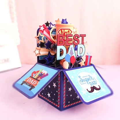 1pc, Father'S Day, Pop-Up Greeting Card Box for Dad'S Birthday, Best Dad Folded 3D Craft Surprise Gift Card for Father'S Day    Your Coastal Marketplace | Shoreshopper.com