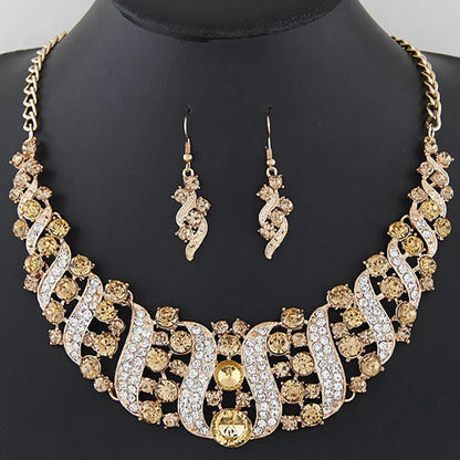 Romantic 2 Pieces/set Wedding Jewelry Set Shiny Crystal Bridal Jewelry Set Ladies Necklace Earrings    Home Decor Supply | Online Retail | ShoreShopper.com