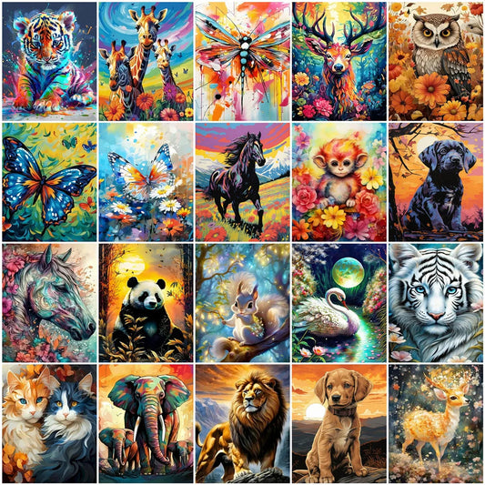 Full Set Picture by Number Dog Owl Animal for Adults DIY Frame Kits Drawing on Canvas Oil Painting Tiger Cat Home Decoration Art    Home Decor Supply | Online Retail | ShoreShopper.com
