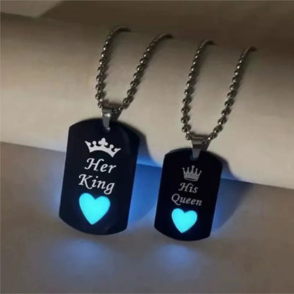 Stainless Steel Luminous Her King&His Queen Crown Jewelry Sets for Women Necklace Bracelet Ring Statement Couple Jewelry Gifts    Home Decor Supply | Online Retail | ShoreShopper.com