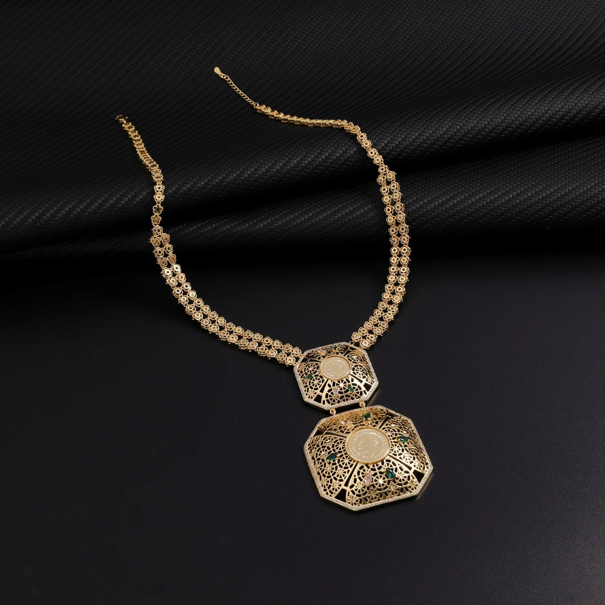 Women's Jewelry Set Dubai Nigerian Kuwaiti Bridal 24k Gold Plated Spinel Zirconia Human Head Ancient Coin Earrings Necklace Rin    Home Decor Supply | Online Retail | ShoreShopper.com