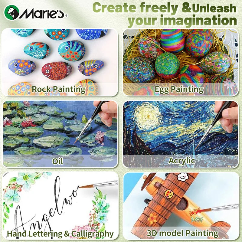 10pcs Marie's Miniature Model Synthetic Paintbrushes Kit,Micro Detail Brush Set for Acrylic,Oil,Watercolor,Paint by Number    Home Decor Supply | Online Retail | ShoreShopper.com