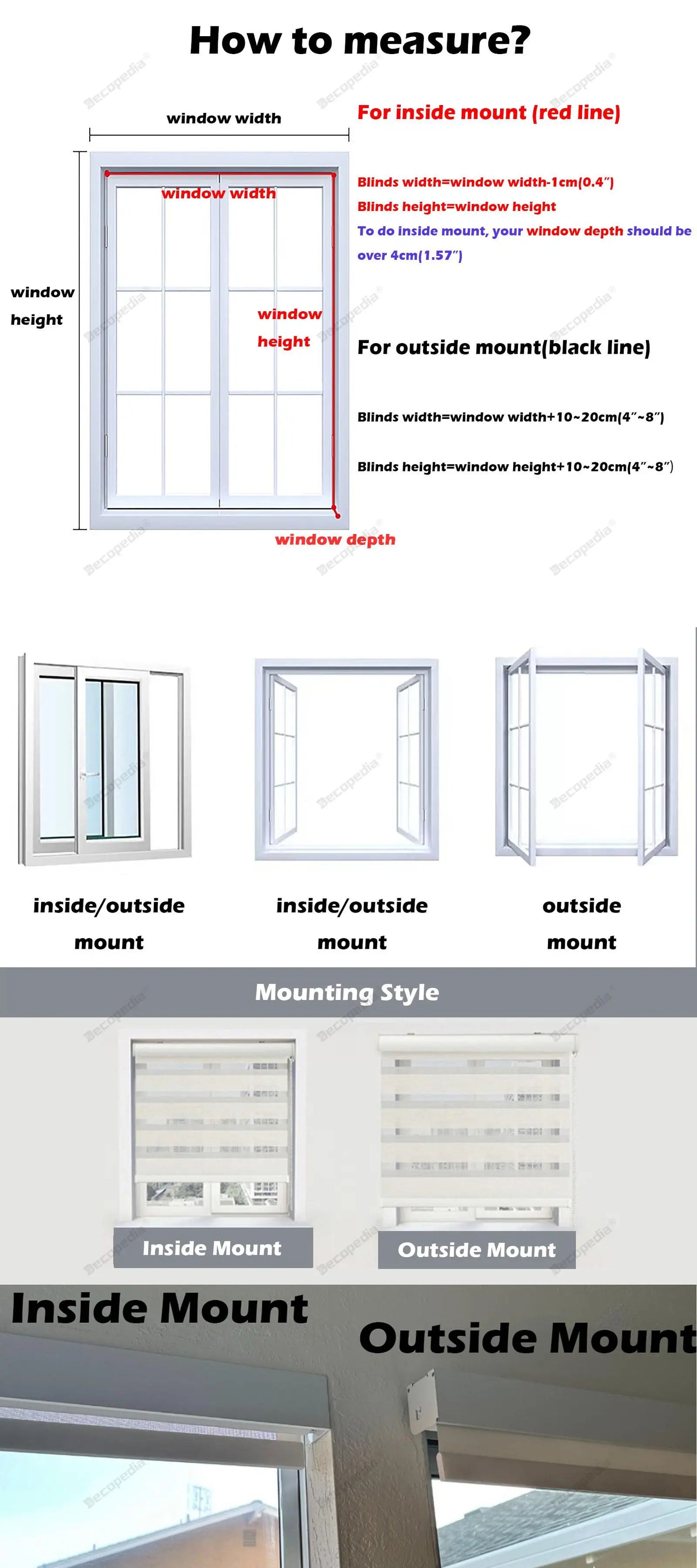 Decopedia Custom Made Zebra Blinds for Windows Motorized Roller Blinds Blackout Day and Night Window Blinds for Sliding Door - ShoreCo.Shop