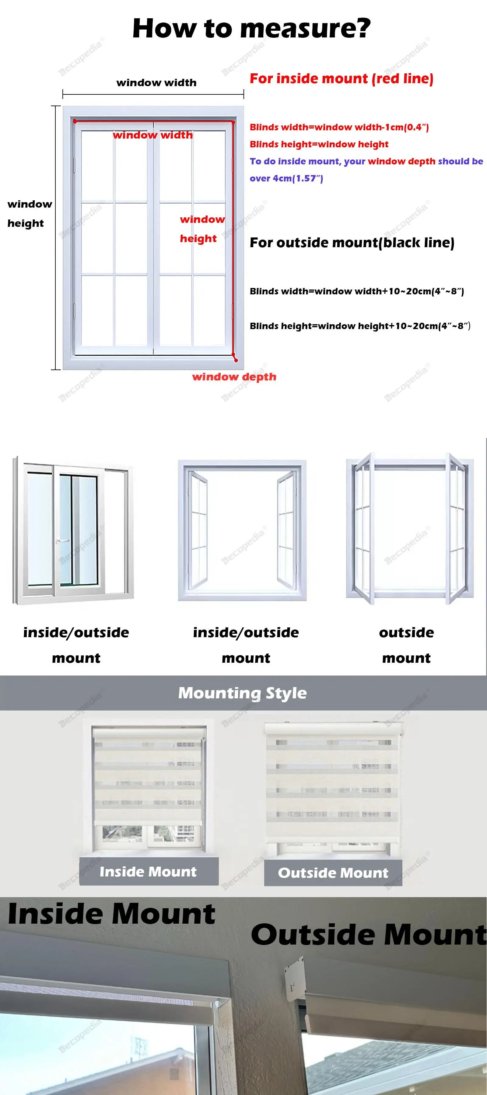 Decopedia Custom Made Zebra Blinds for Windows Motorized Roller Blinds Blackout Day and Night Window Blinds for Sliding Door - ShoreCo.Shop