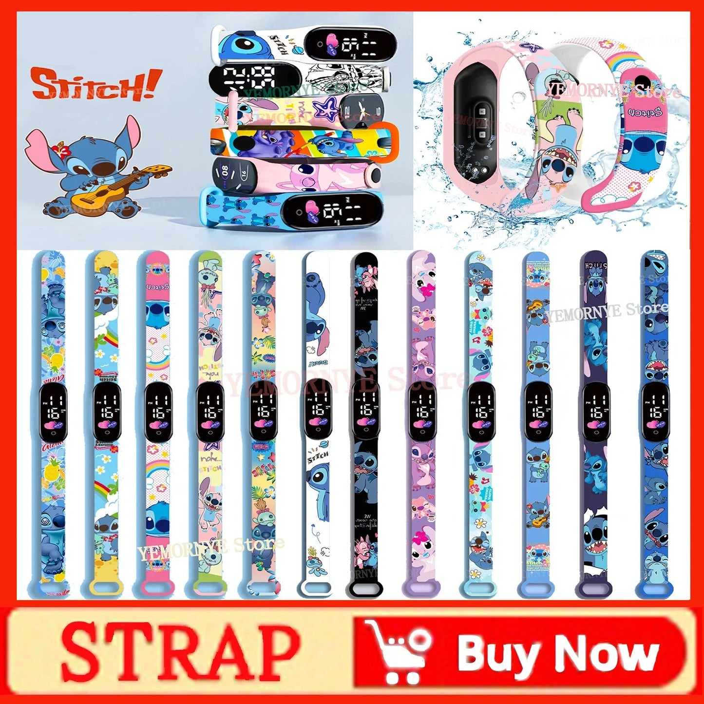Disney Stitch Digital Kids' Watches Anime Figures LED Luminous Watch Touch Waterproof Electronic Sports Watch Kids Birthday Gift    Home Decor Supply | Online Retail | ShoreShopper.com