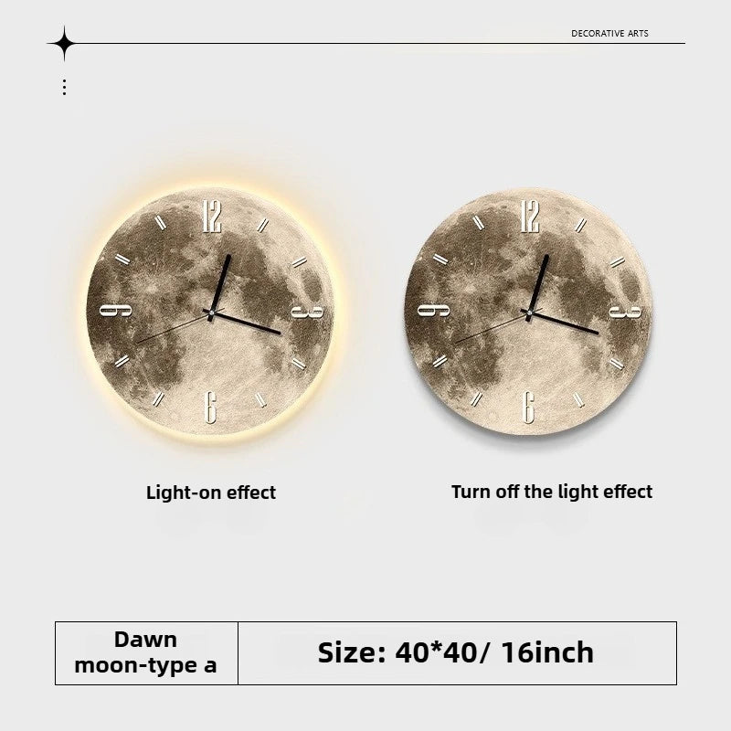 16 Inch Fashions Wall Clock Dining Room Living Moon The Earth Modelling LED Light Silent Movement Bedroom Clock Wall Decoration    Home Decor Supply | Online Retail | ShoreShopper.com