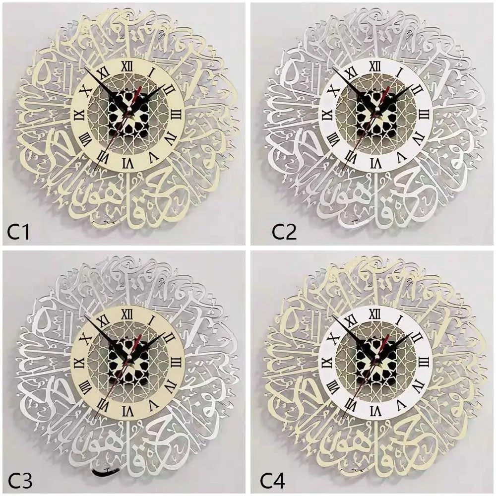 Acrylic Surah Al Ikhlas Wall Clock Islamic Calligraphy Eid Decor Wall Clock Acrylic Mirror Decoration Clock    Home Decor Supply | Online Retail | ShoreShopper.com