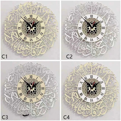 Acrylic Surah Al Ikhlas Wall Clock Islamic Calligraphy Eid Decor Wall Clock Acrylic Mirror Decoration Clock    Home Decor Supply | Online Retail | ShoreShopper.com