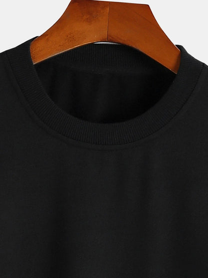 Men's 100% pure cotton summer loose comfortable casual  PARIS print large round neck long sleeve T-shirt top    Home Decor Supply | Online Retail | ShoreShopper.com