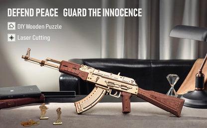 Robotime Rokr Automatic Rifle AK47 3D Wooden Gun Funny DIY Building Block Toys for Kids Adults Justice Guard Wooden PuzzleLQ901    Home Decor Supply | Online Retail | ShoreShopper.com