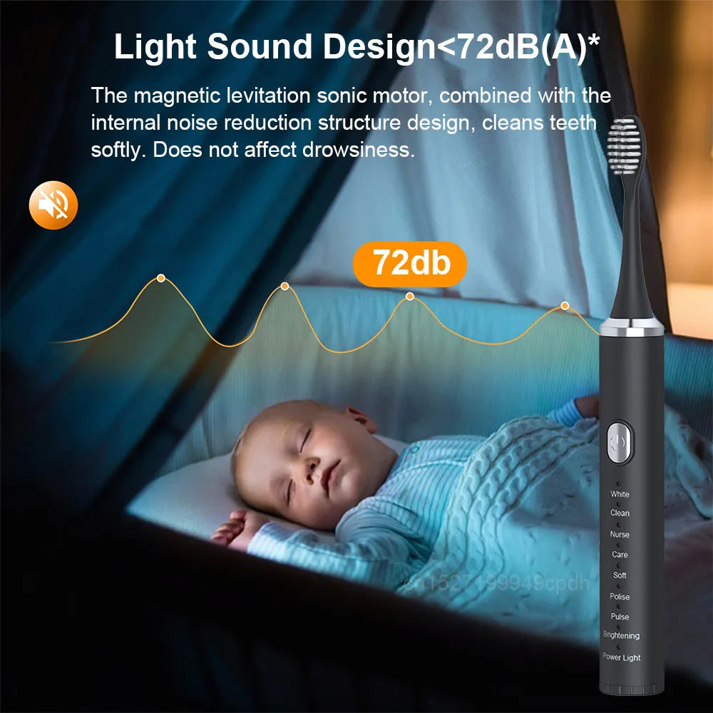 Electric Toothbrush Sonic Electric Toothbrush For Teeth Brushes Vibration Dental Tooth Cleaner USB Rechargeable Tooth Brush Case - ShoreCo.Shop