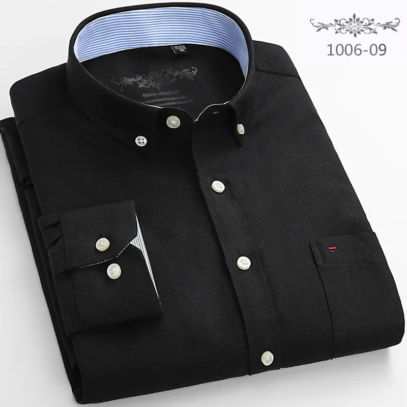 New in shirt long-sleeve shirts for men slim fit formal plian shirt single pocket office clothes soft plaid cotton designer tops    Home Decor Supply | Online Retail | ShoreShopper.com